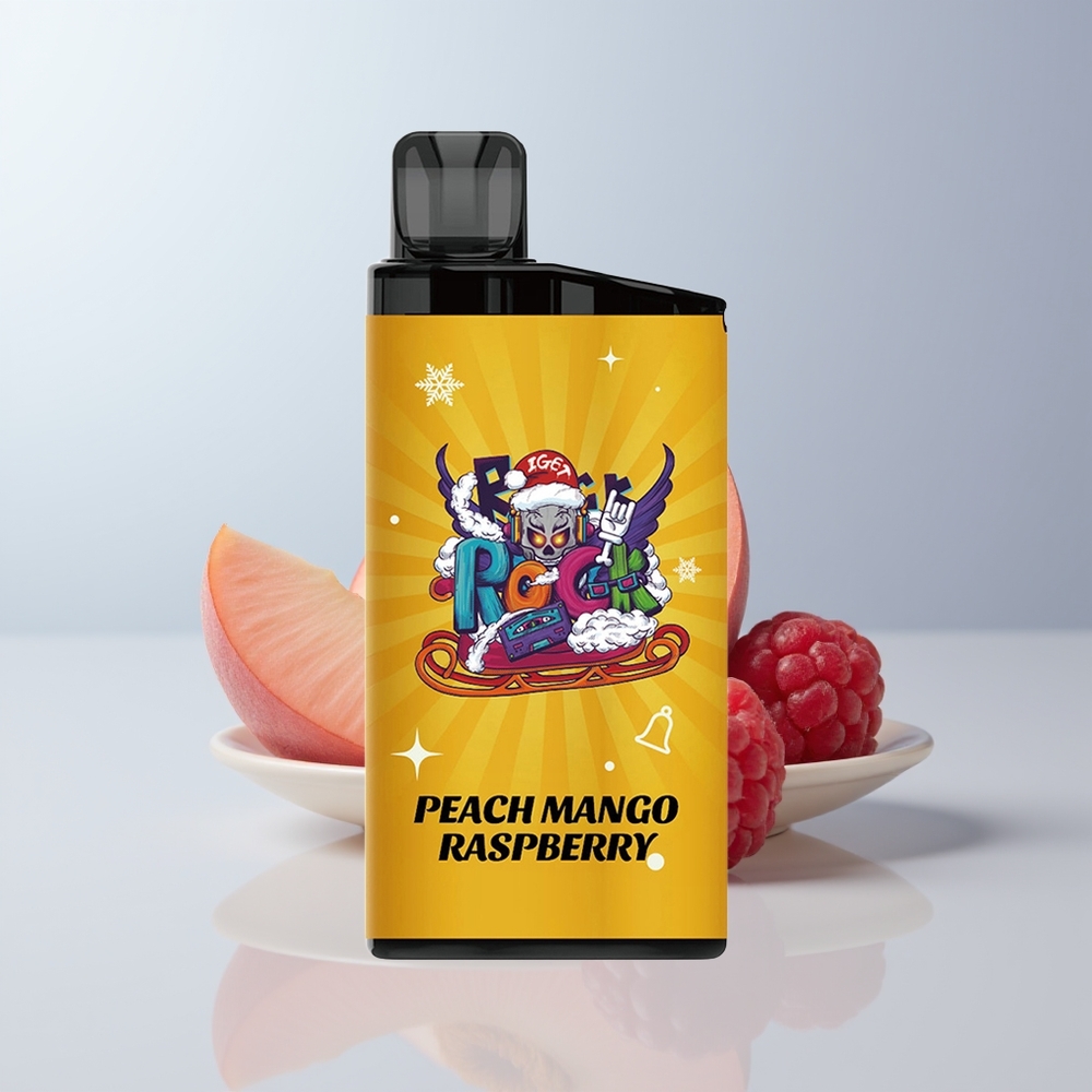 IGET Bar 3500 Puffs Perzik Mango Framboos 1400 mAh Mesh Coil