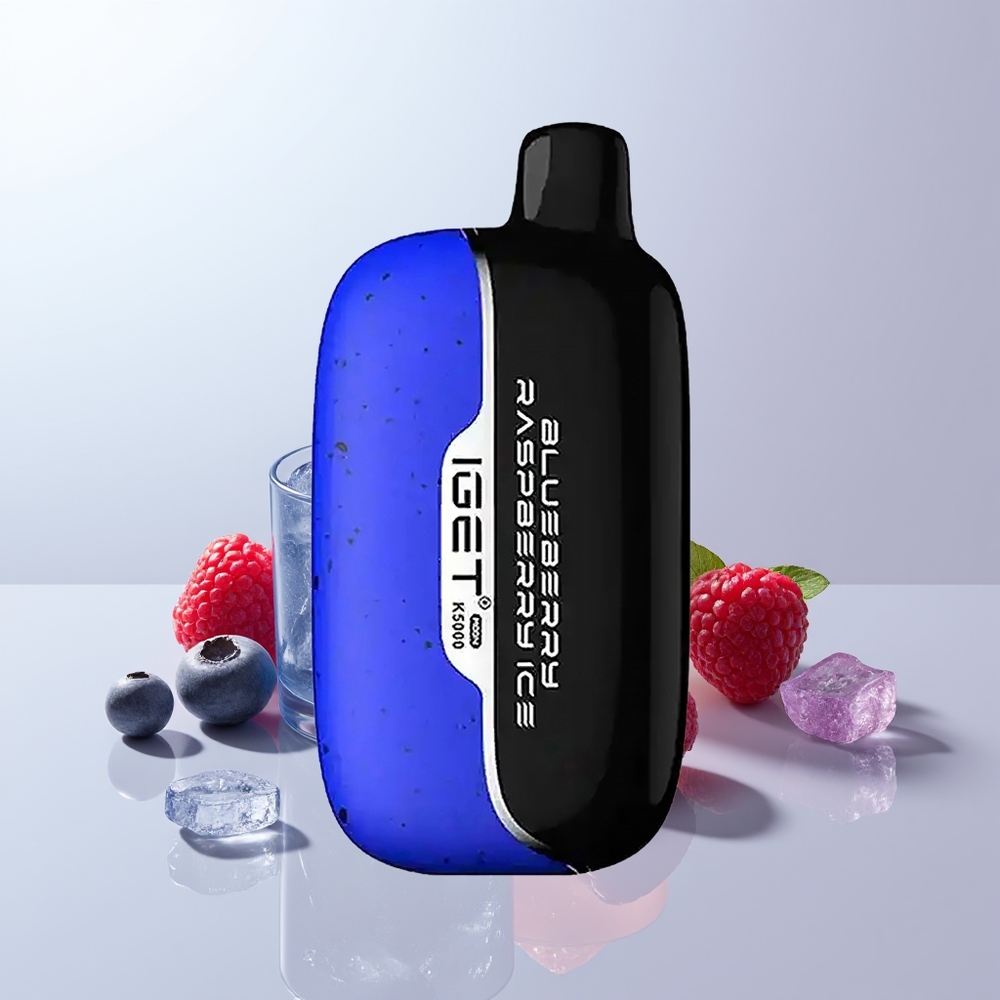 IGET Moon K5000 Puffs Blauwe Bes Framboos IJs 81.5g Mesh Coil 1.35 Ohm