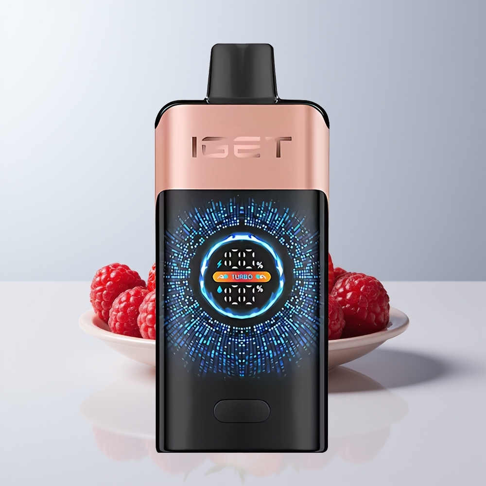 IGET ONE 12000 Puffs Aardbei Framboos Grote Gebogen Kleurenscherm 2700 mAh