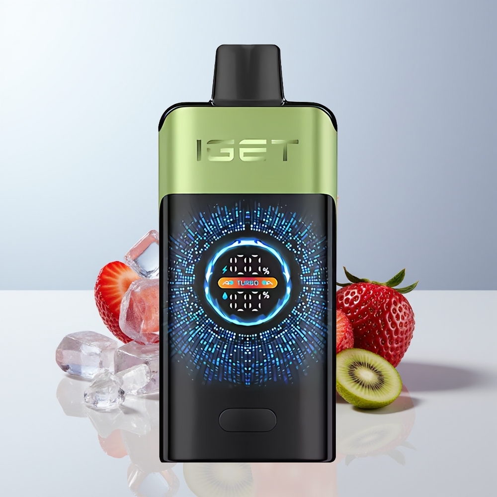IGET ONE 12000 Puffs Aardbei Kiwi IJs Grote Gebogen Kleurenscherm 2700 mAh