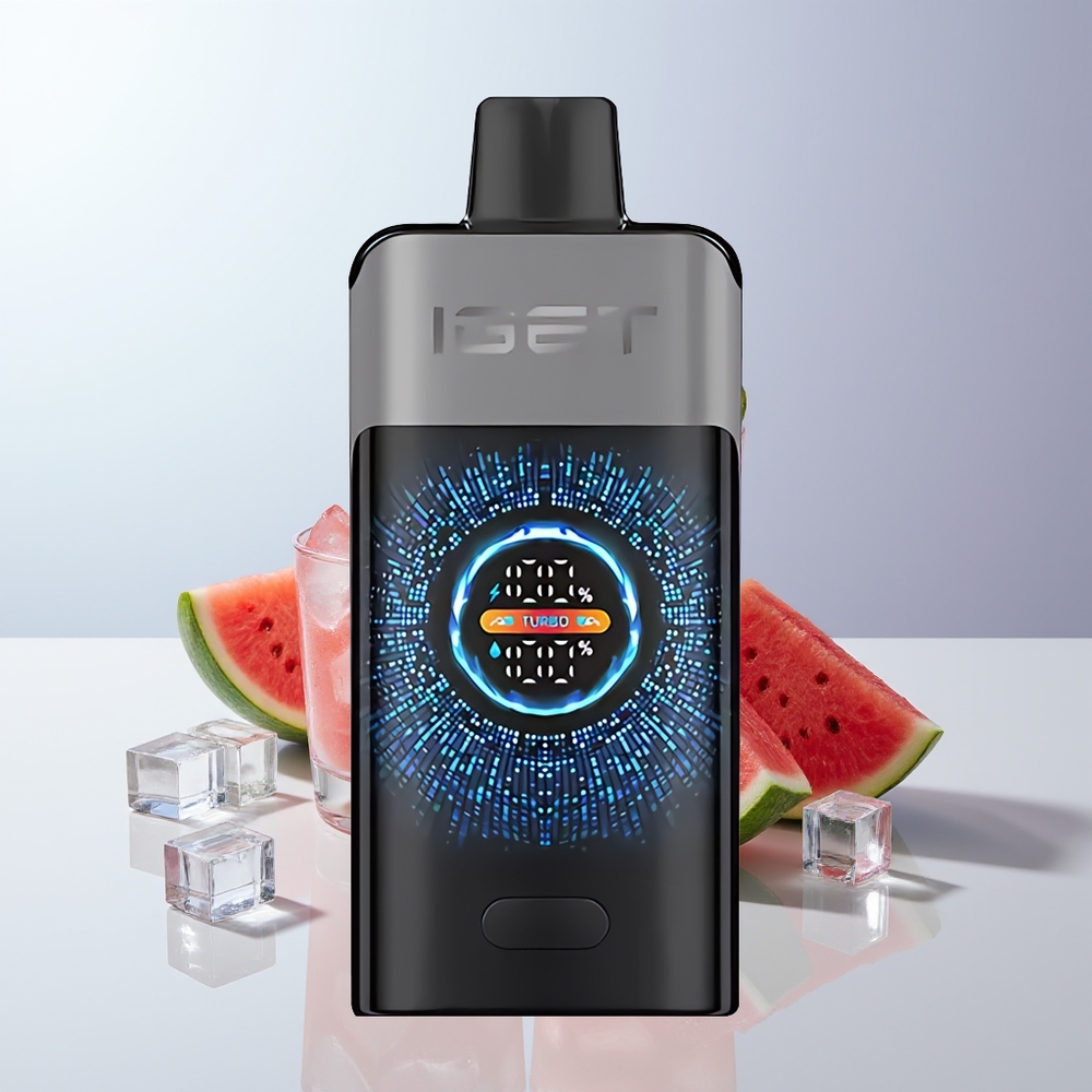 IGET ONE 12000 Puffs Aardbei Watermeloen IJs Grote Gebogen Kleurenscherm 2700 mAh