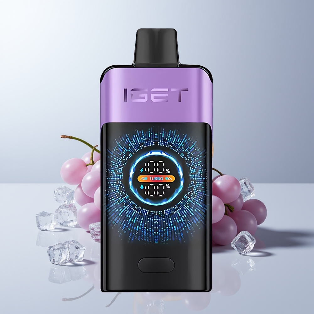 IGET ONE 12000 Puffs Druif IJs Grote Gebogen Kleurenscherm 2700 mAh