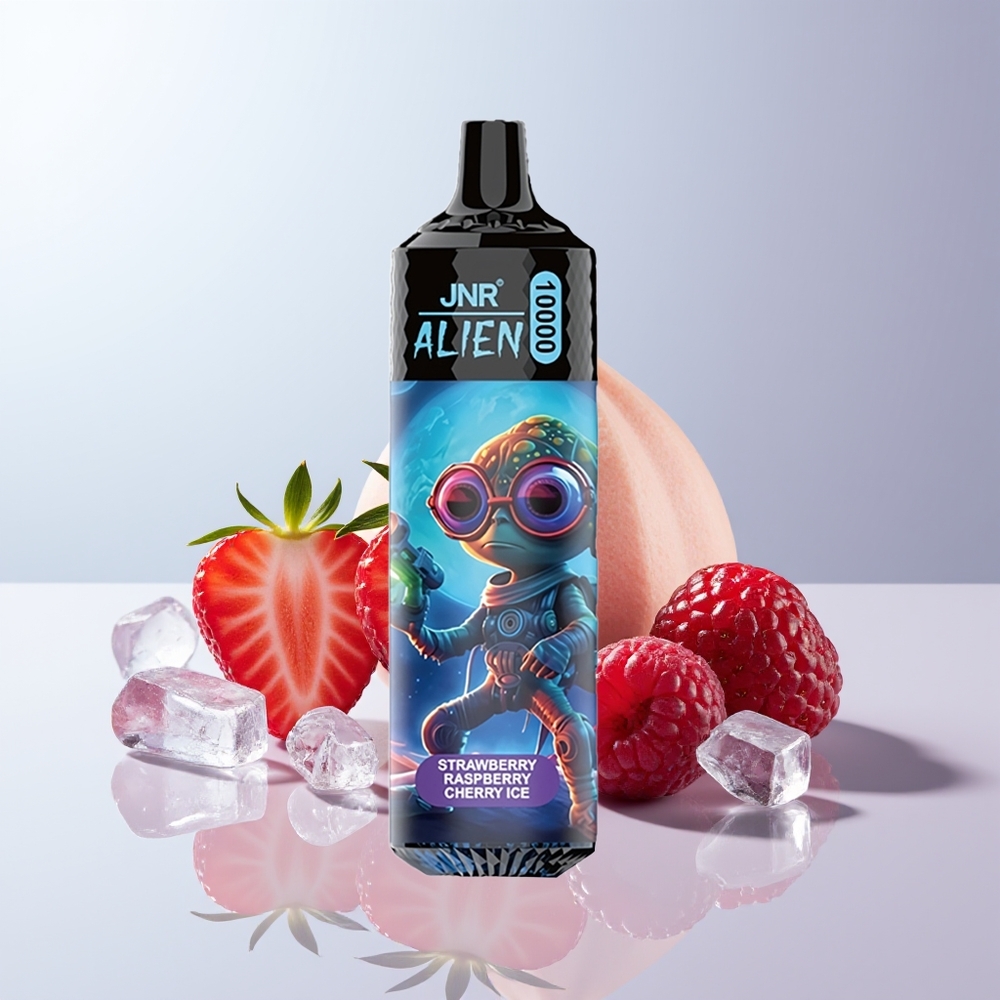 JNR Alien 10000 Puffs Aardbei Framboos Kers IJssport 850mAh RGB