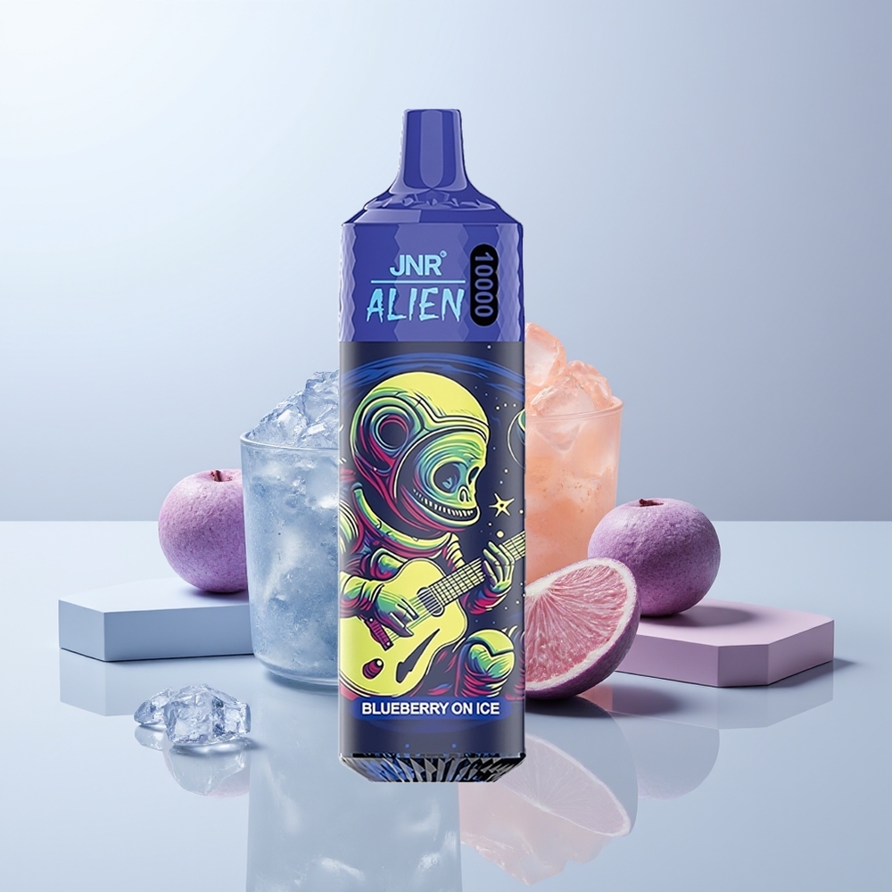 JNR Alien 10000 Puffs Blauwebes Op IJs met Mesh Coil en LED Verlichting