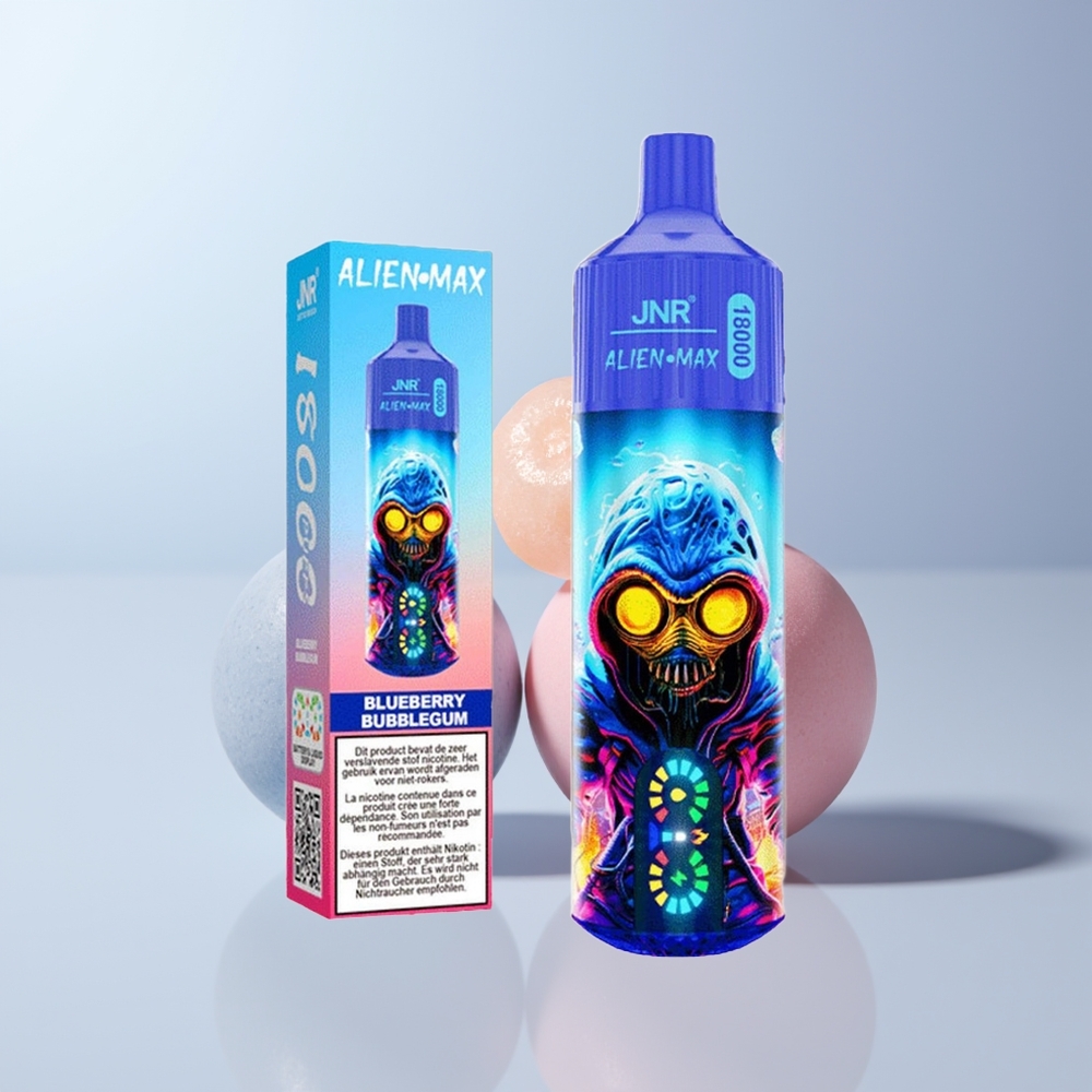JNR Alien Max 18000 Puffs Blauwe Bes Bubblegum Dual Mesh & Type-C