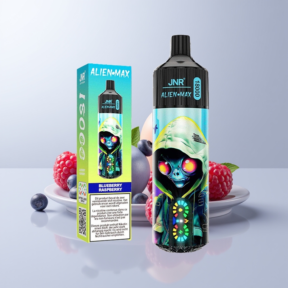 JNR Alien Max 18000 Puffs Blauwe Framboos Dual Mesh Type-C