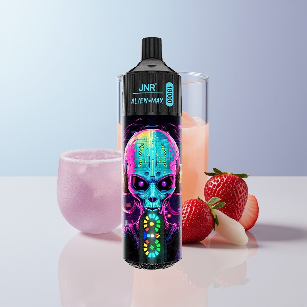 JNR Alien Max 18000 Puffs Bubba Bubba Aardbei Dubbel Gaas & Dubbele Kern Snel Opladen