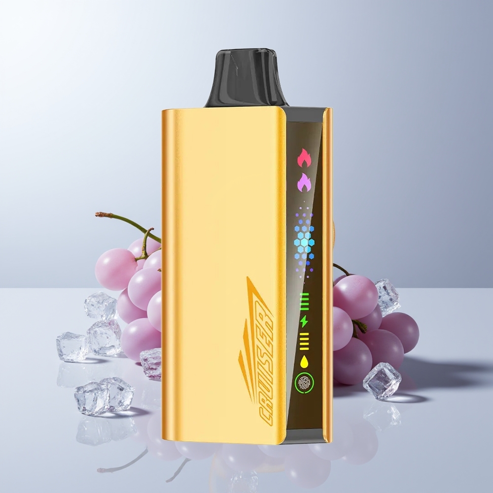 JNR Cruiser 12000 Puffs Druiven IJs Dual Mesh Coil Animation Scherm