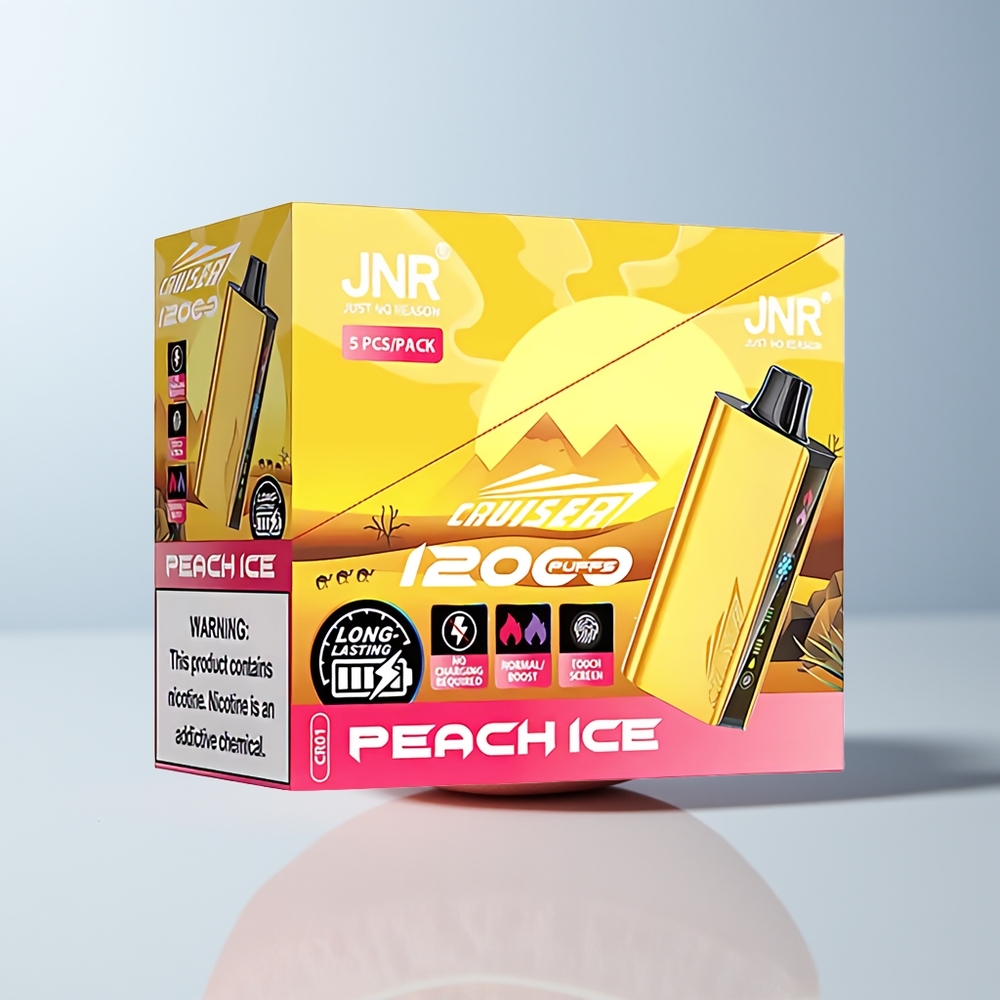 JNR Cruiser 12000 Puffs Perzik IJskoud Dual Mesh 50mg Aluminium