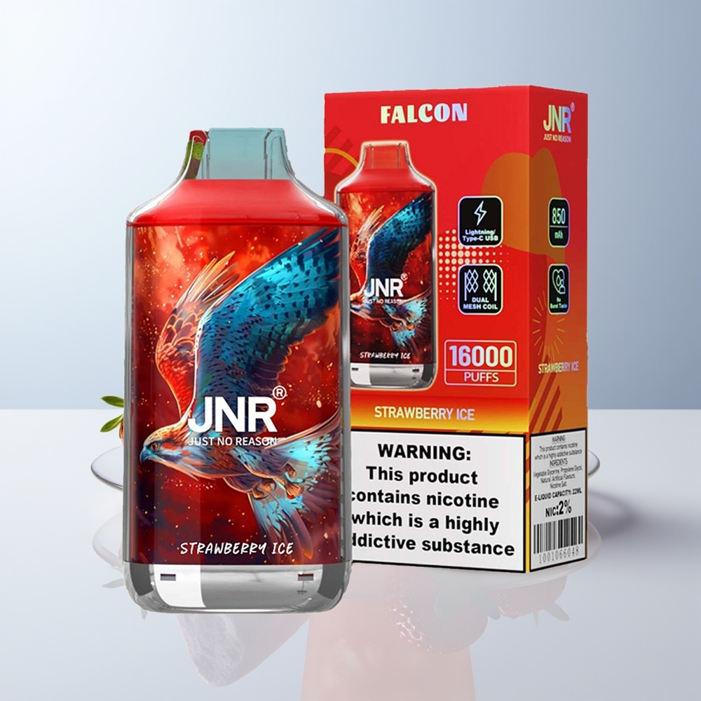 JNR Falcon 16000 Puffs Aardbeienijs Dual Mesh 850 mAh Type C