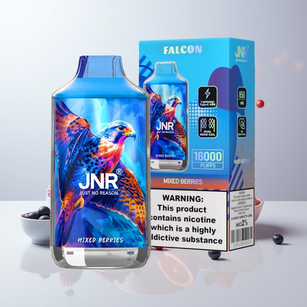 JNR Falcon 16000 Puffs Gemengde Bessen Dual Mesh Coil & Smart LED Display