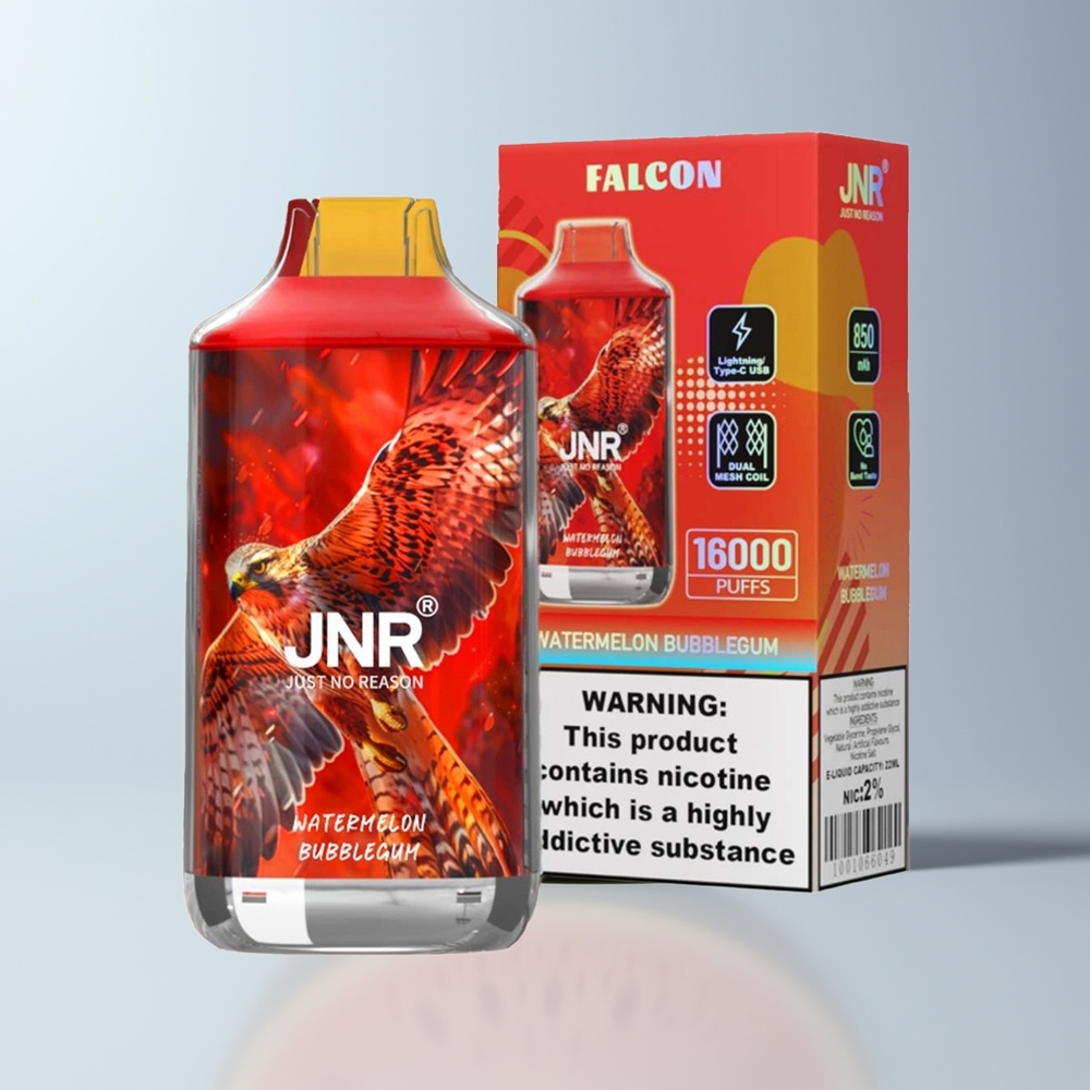 JNR Falcon 16000 Puffs Watermeloen Bubblegum Dual Mesh 22ml Smart LED