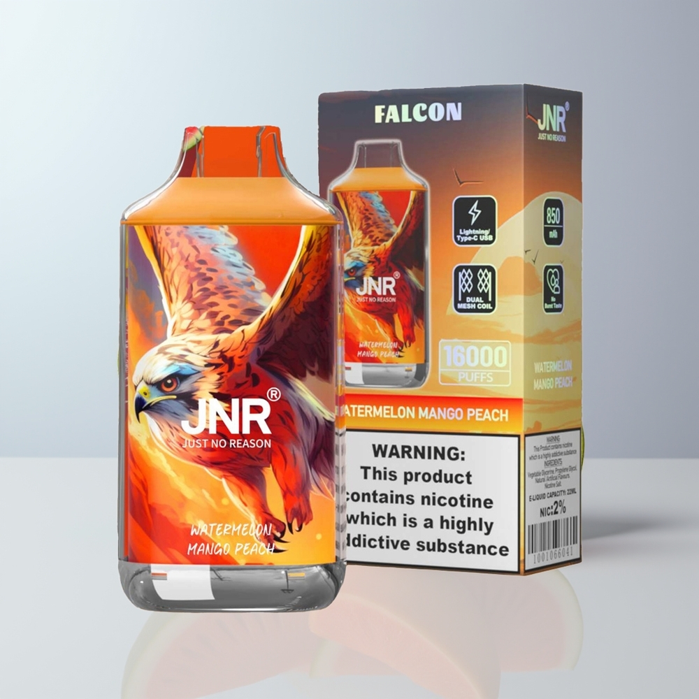 JNR Falcon 16000 Puffs Watermeloen Mango Perzik 850 mAh Dual Mesh Coil