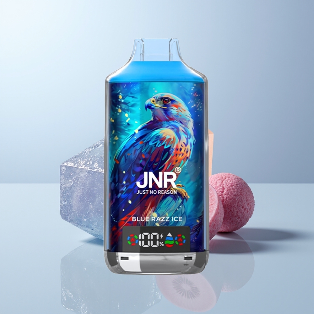 JNR Falcon X 18000 Puffs Blauwe Framboos IJs met Dual Mesh Coil & Type-C Snelladen
