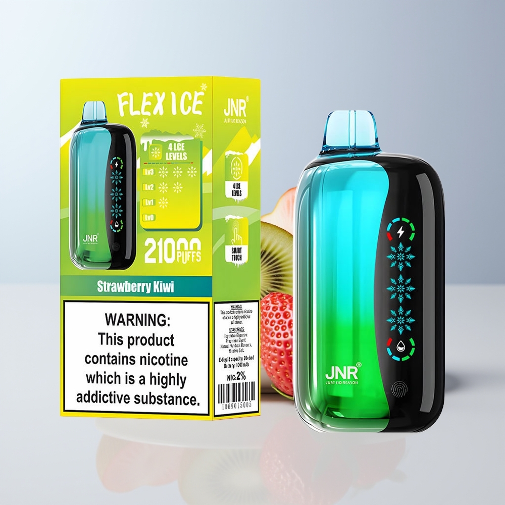 JNR Flex Ice 21000 Puffs Aardbei Kiwi Type-C Luchtstroom