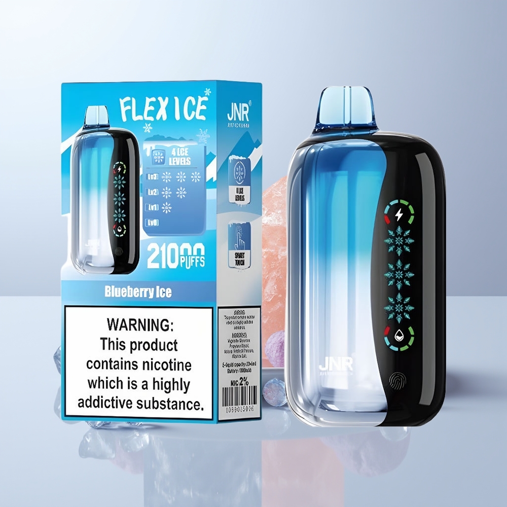 JNR Flex Ice 21000 Puffs Blauwe Bes IJs Aanpasbare Luchtstroom Dual Mesh