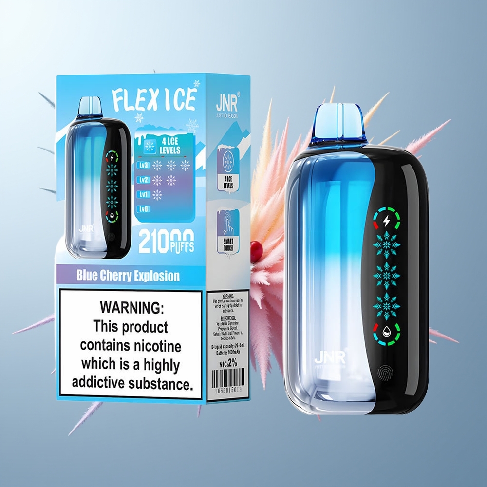 JNR Flex Ice 21000 Puffs Blauwe Kers Explosie met Aanpasbare IJs en Aangepaste Luchtstroom