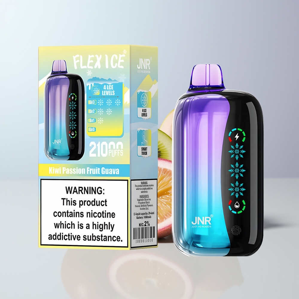 JNR Flex Ice 21000 Puffs Kiwi Passievrucht Guave Aanpasbare Luchtstroom Dual Mesh