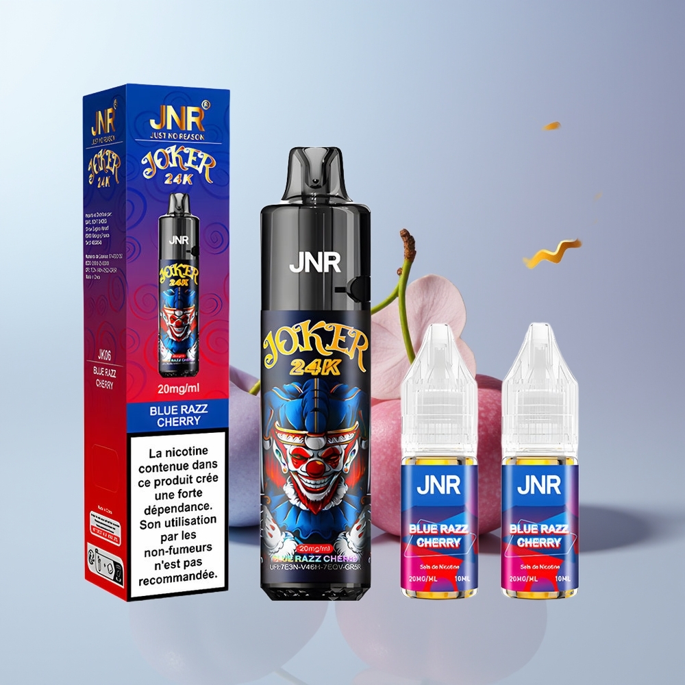 JNR Joker 24K Puffs Blauwe Framboos Kers Type-C Oplaadbaar 800mAh
