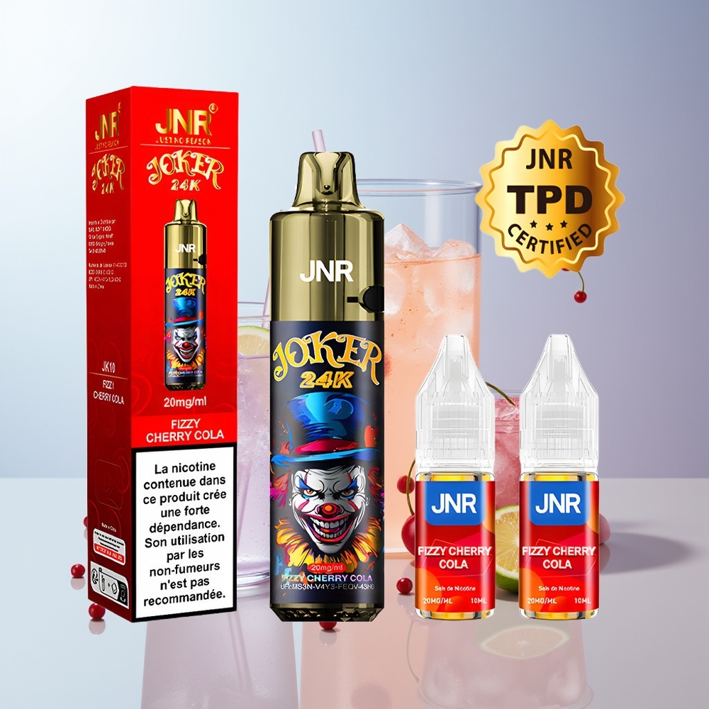 JNR Joker 24K Puffs Frisse Kers Cola Zichtbare Vloeistofniveaus 2% Nicotine