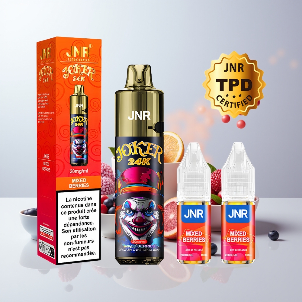 JNR Joker 24K Puffs Gemengde Bessen Zichtbare Vloeistofniveaus Type-C Opladen