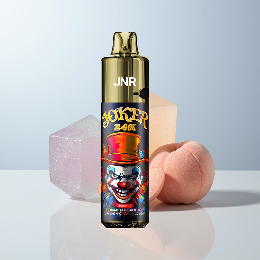JNR Joker 24K Puffs Zomerperzik IJs met 2% Nicotine en Zichtbare Vloeistofniveaus