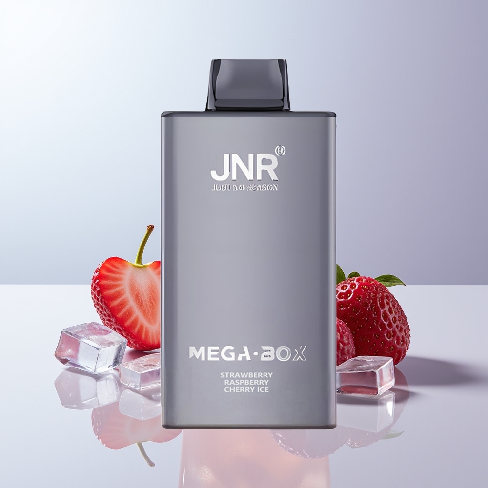 JNR Mega Box 25000 Puffs Aardbei Framboos Kers IJs met Dual Mesh Coil & Type-C Opladen