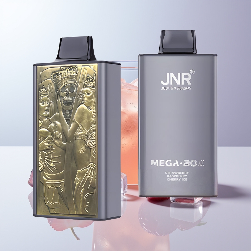 JNR Mega Box 25000 Puffs Aardbei Framboos Kers IJs met Dual Mesh Coil & Type-C Opladen