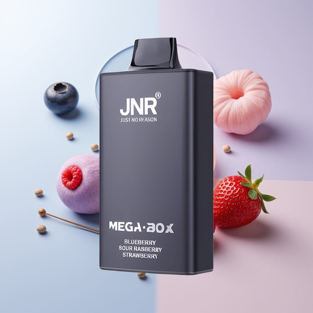 JNR Mega Box 25000 Puffs Blauwebes Zure Framboos Aardbei 30ml Dual Mesh