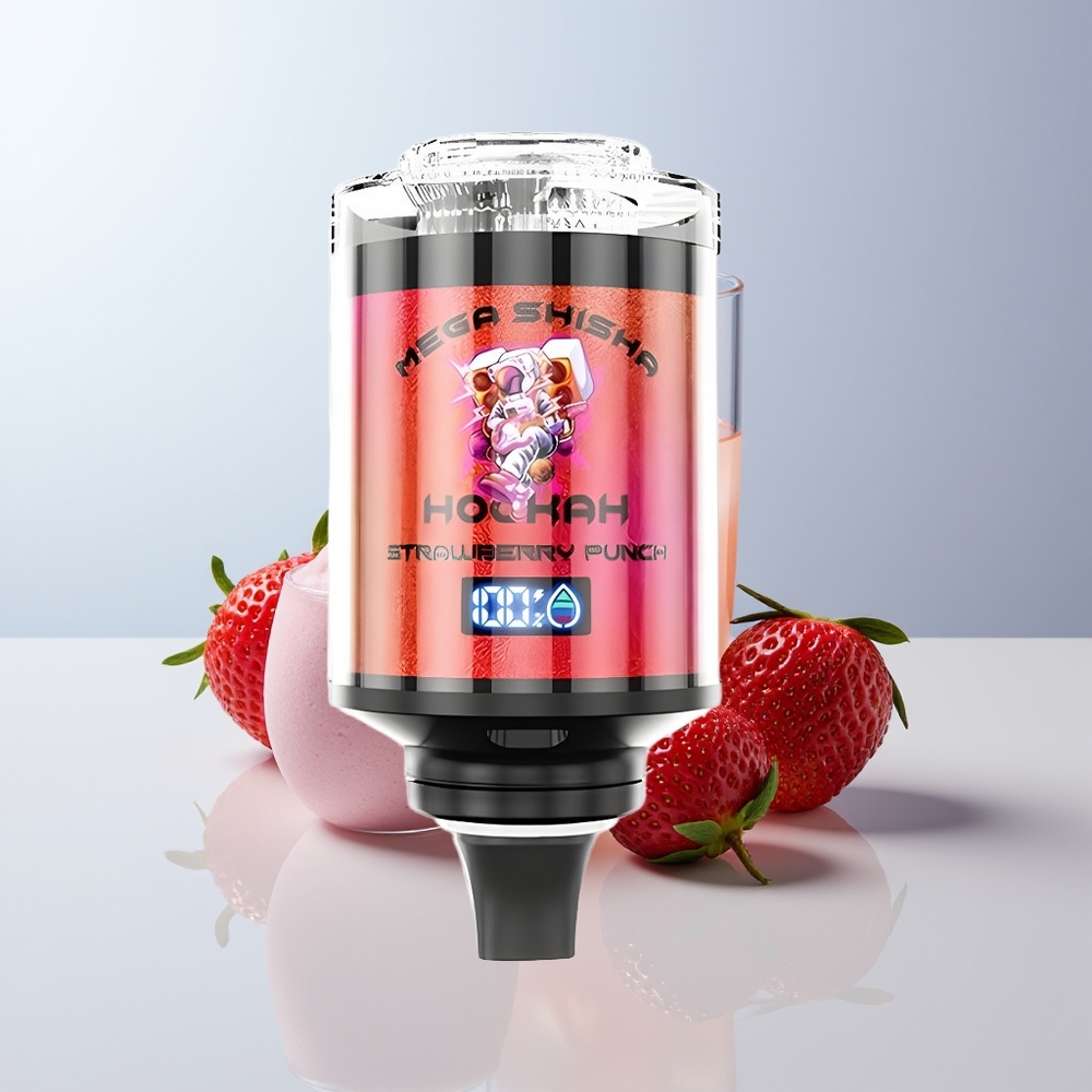 JNR Mega Shisha Hookah 100K Puffs Aardbei Punch 2200mAh Type-C