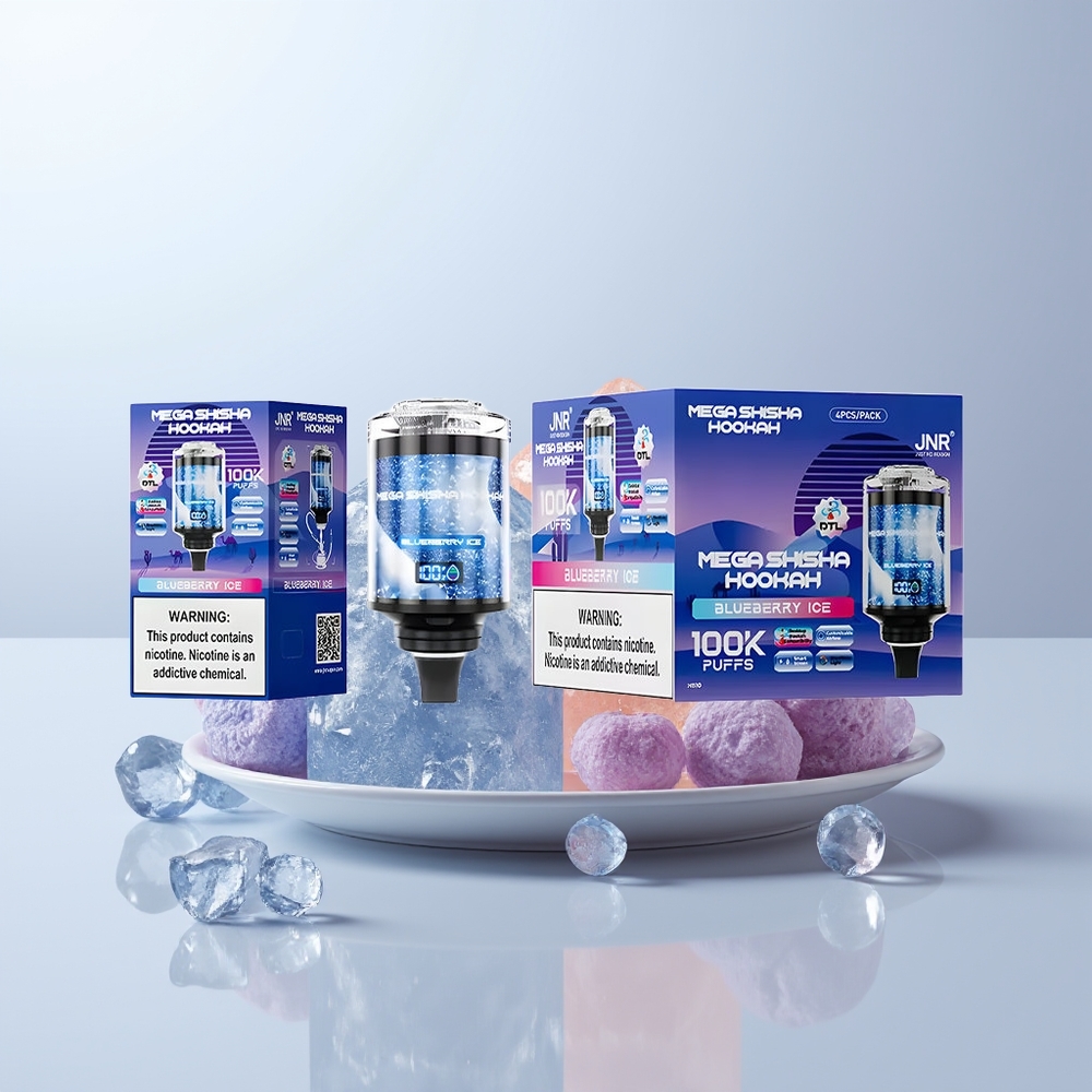 JNR Mega Shisha Hookah 100K Puffs Blauwe Bes IJs 60ml 2200mAh