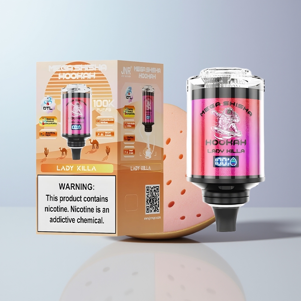 JNR Mega Shisha Hookah 100K Puffs Dame Doder 60ml 2200mAh