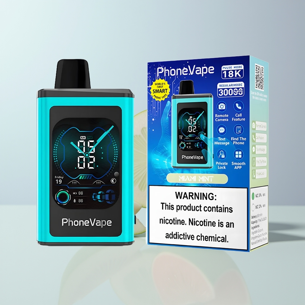 JNR PhoneVape 30000 Puffs Amsterdam Munt Type-C Opladen en Afstelbare Luchtstroom