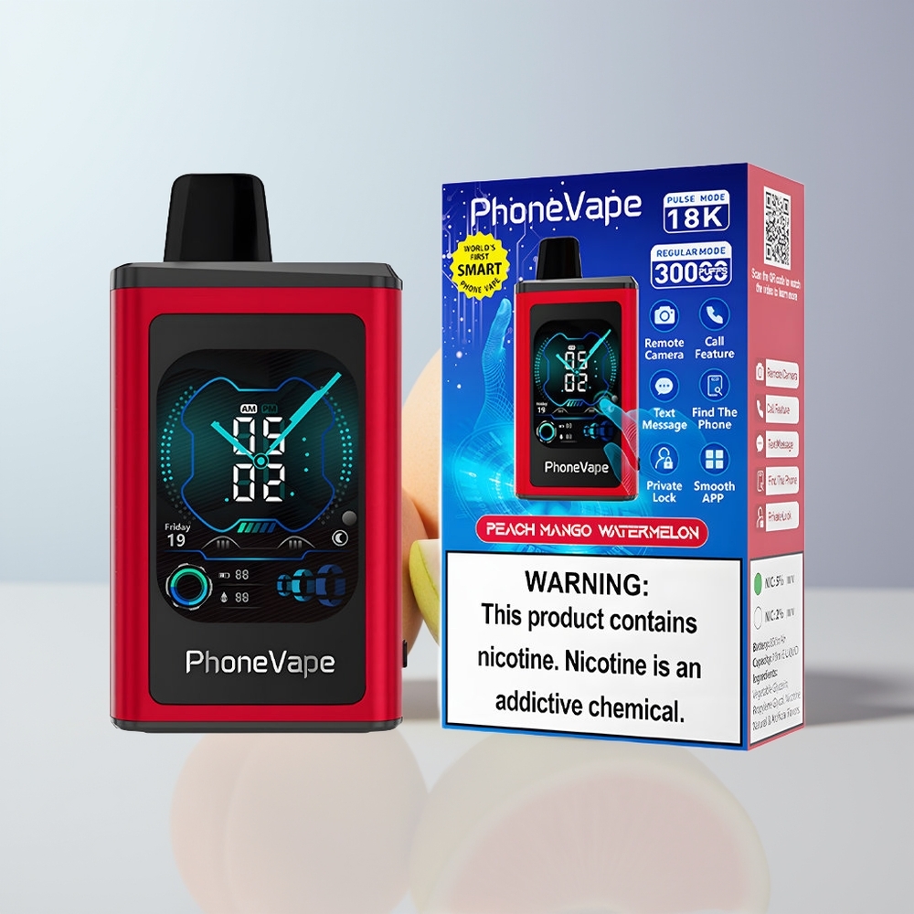 JNR PhoneVape 30000 Puffs Perzik Mango Watermelon Met Oplaadbare Accu En Scherm