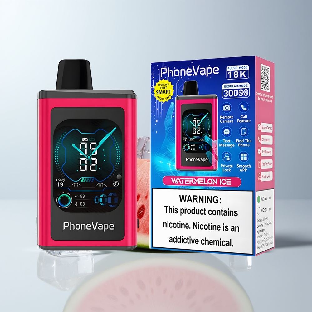 JNR PhoneVape 30000 Puffs Watermeloen IJs met Turbo Mode en App Besturing