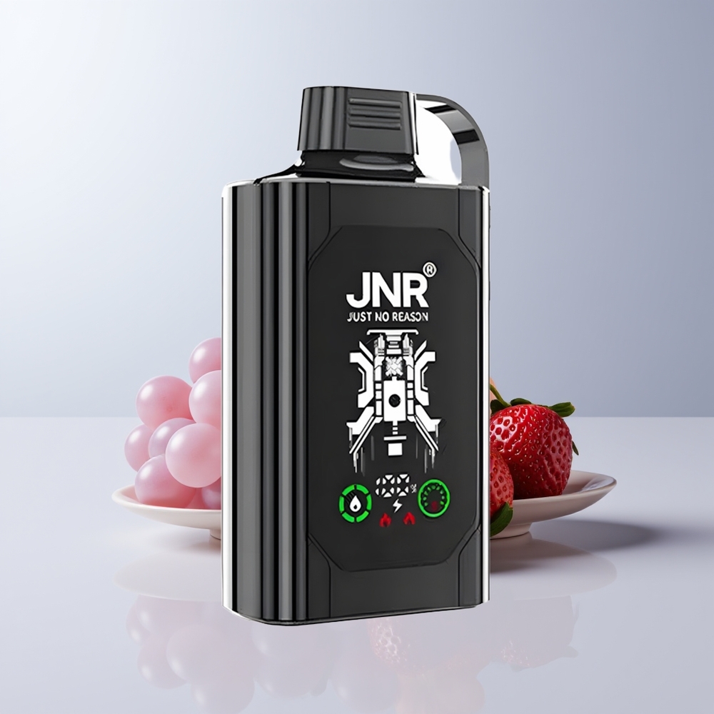 JNR Shisha Hookah Box 20500 Puffs Aardbei Druif HD Scherm Dual Mesh Coil
