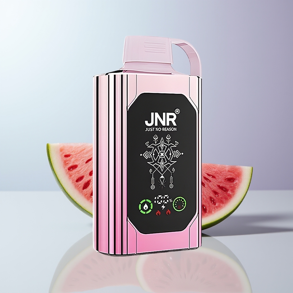 JNR Shisha Hookah Box 20500 Puffs Kers Watermeloen Vries met HD Display en Dual Mesh Coil