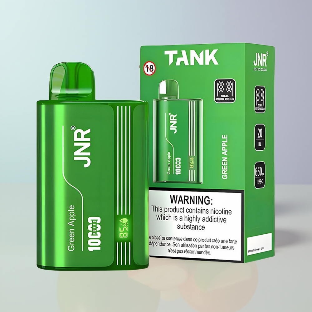 JNR Tank 10000 Puffs Groene Appel Perzik Peer Type-C Snellaad Dual Mesh Coil