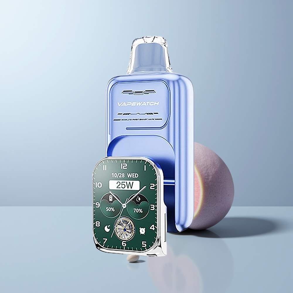 JNR VapeWatch 30000 Puffs Blauwe Framboos IJs met Dual Mesh Coil en Type-C Opladen