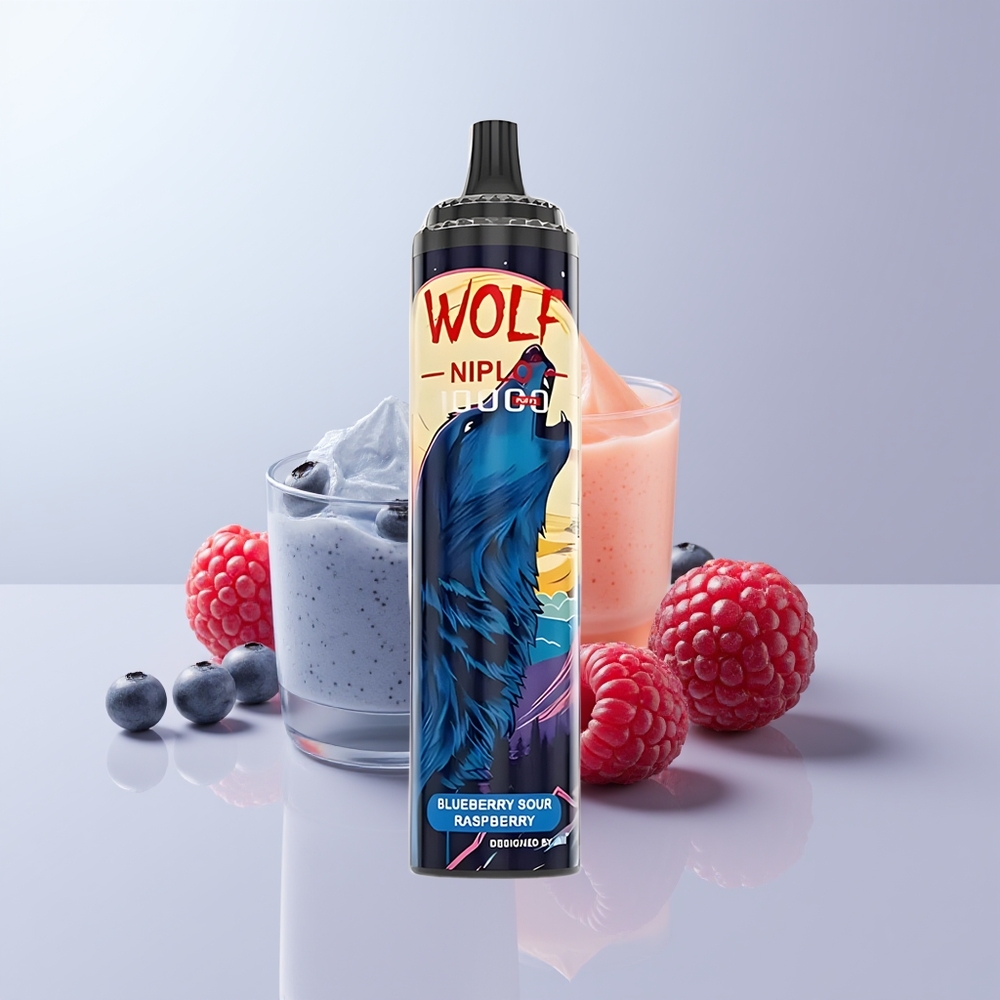 JNR Wolf Niplo 10000 Puffs Blauwe Bes Zure Framboos 20ml 650mAh