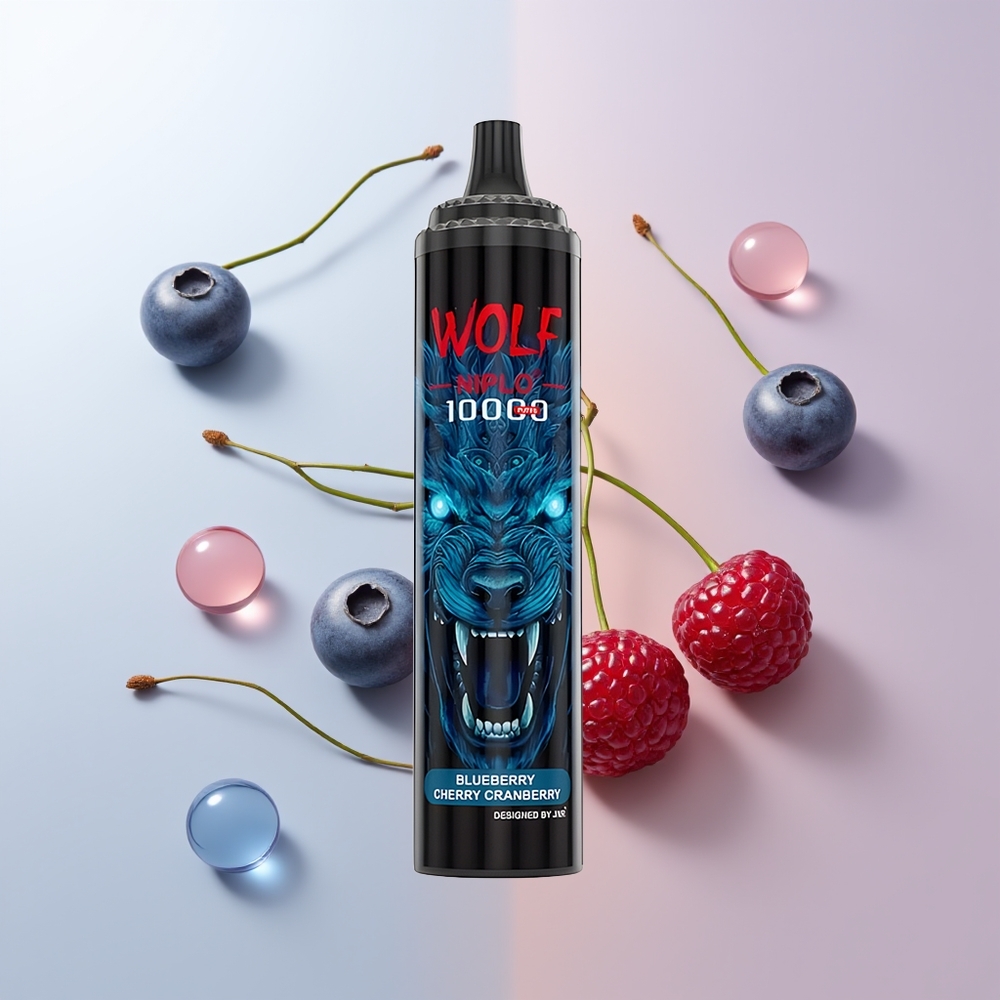 JNR Wolf Niplo 10000 Puffs Blauwebes Kers Veenbes Type-C 20ml