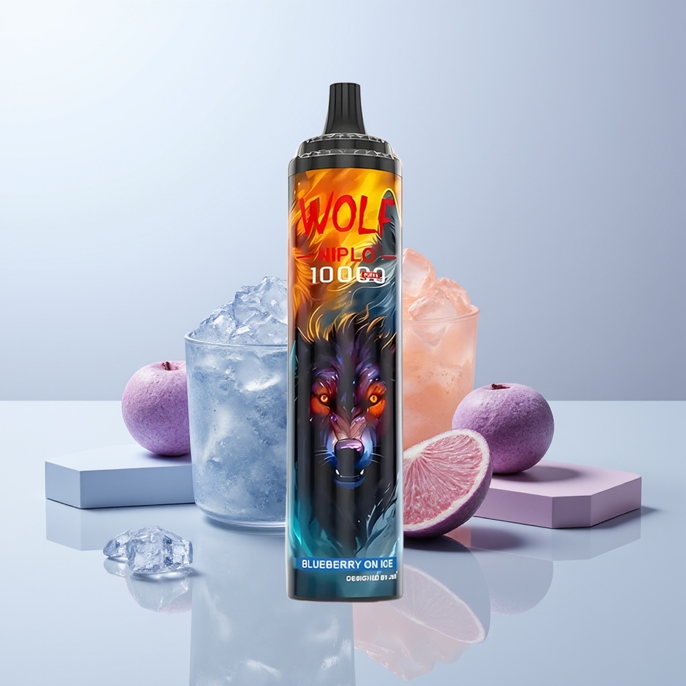 JNR Wolf Niplo 10000 Puffs Blauwebes Op IJs met 20ml & Mesh Coil