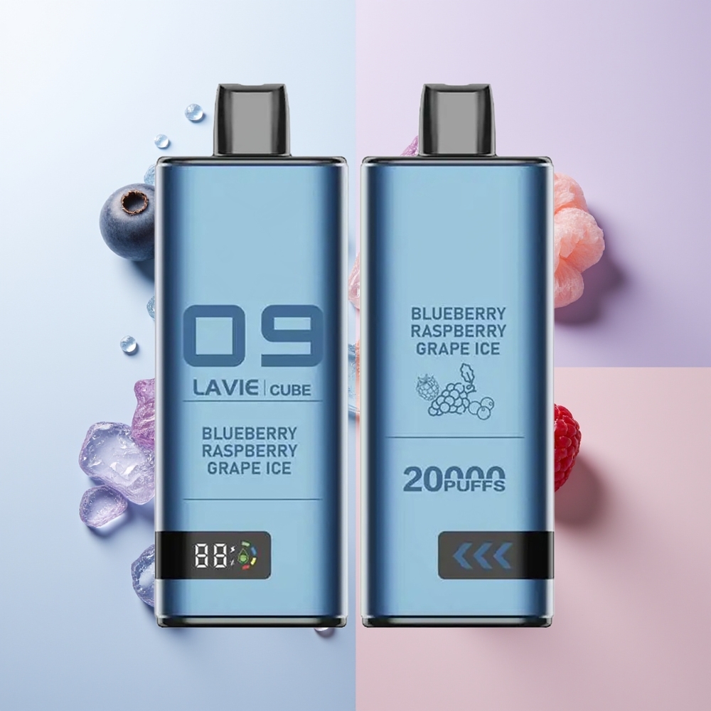 Lavie Cube 20000 Puffs Blauwe Bes Framboos Druif IJs Type C 600mAh