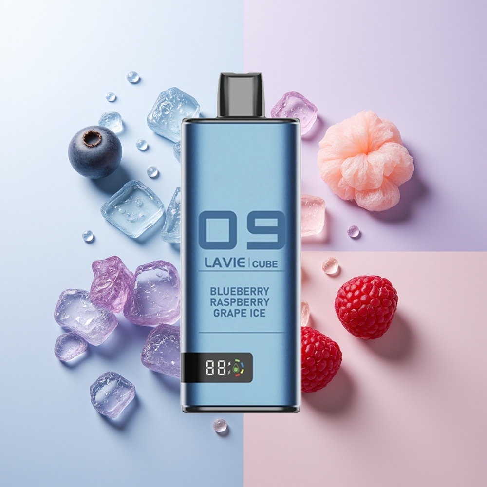 Lavie Cube 20000 Puffs Blauwe Bes Framboos Druif IJs Type C 600mAh