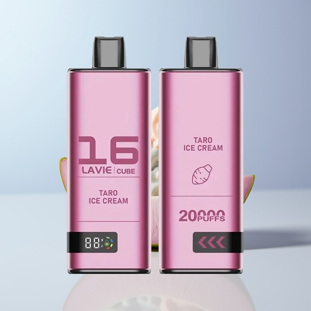 Lavie Cube 20000 Puffs Taro IJs met Zout Nicotine 5% en Type C Opladen