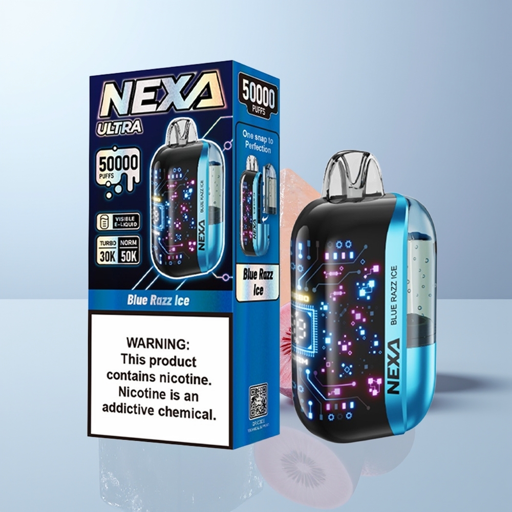 NEXA Ultra 50000 Puffs Blauwe Framboos IJs 20ml 0.9ohm