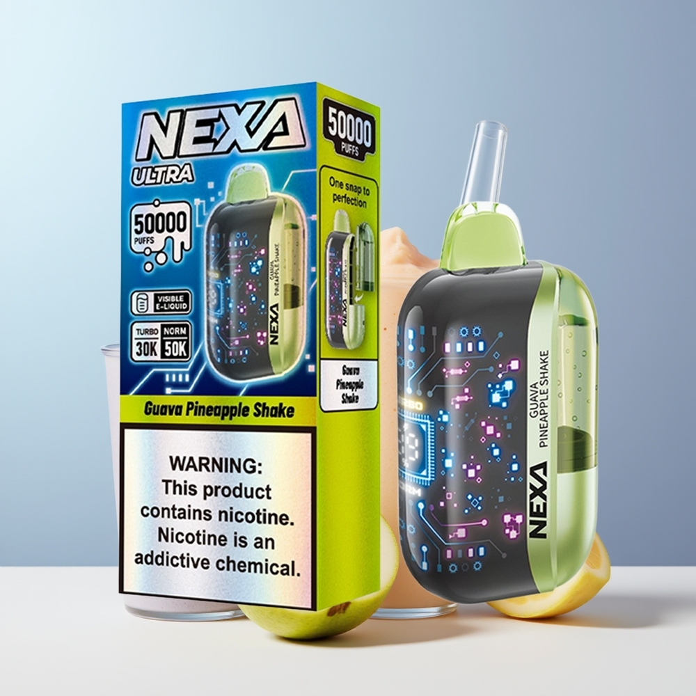 NEXA Ultra 50000 Puffs Guava Ananas Shake met 20ml Vulcapaciteit en 0.9ohm Dual Mesh Coils