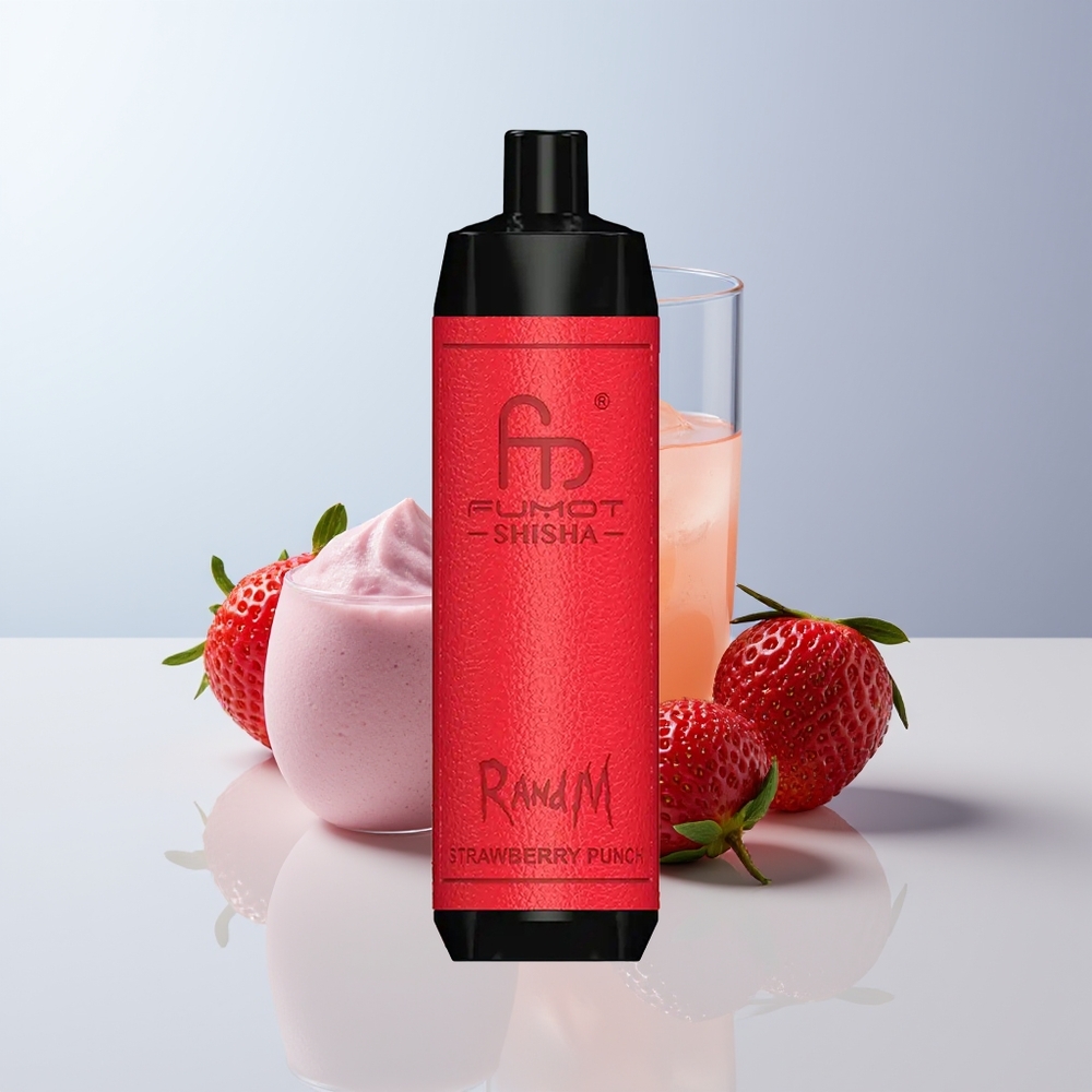 RandM Fumot Shisha 10000 Puffs Aardbei Punch 18ml 0.6ohm Mesh