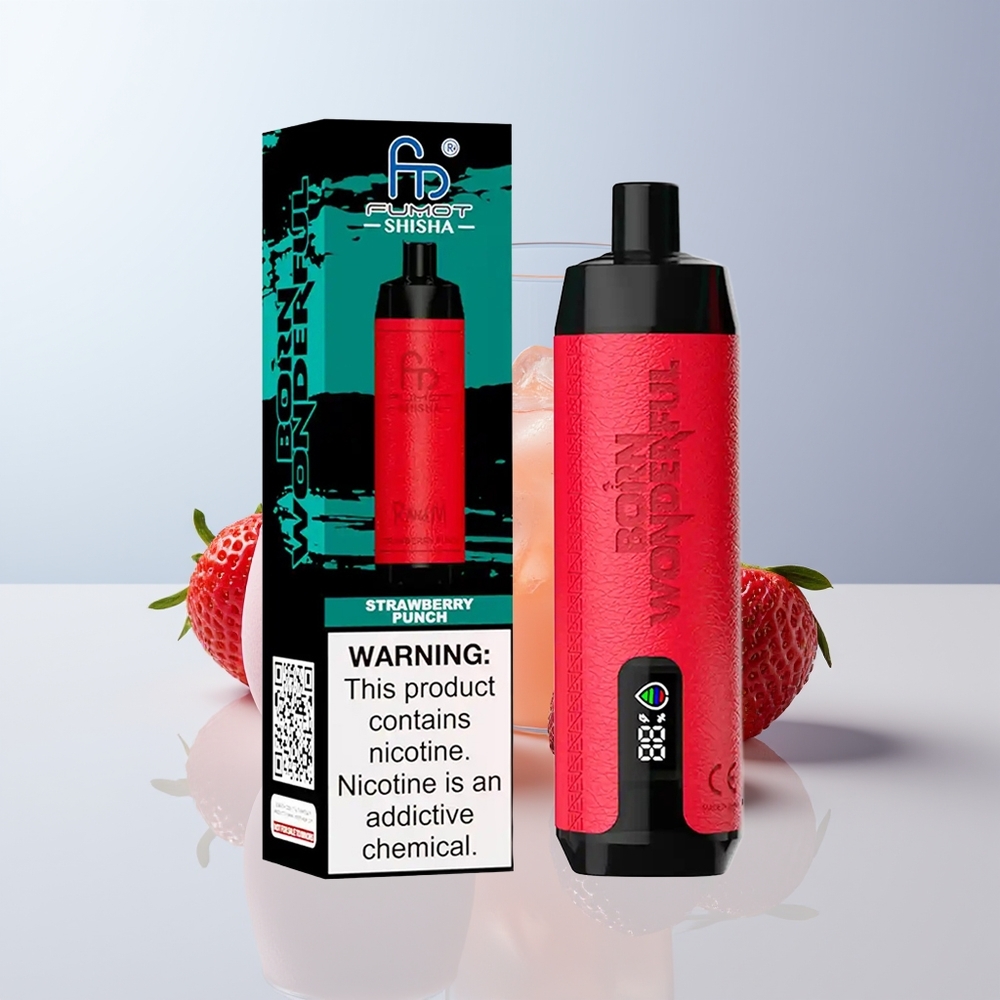 RandM Fumot Shisha 10000 Puffs Aardbei Punch 18ml 0.6ohm Mesh