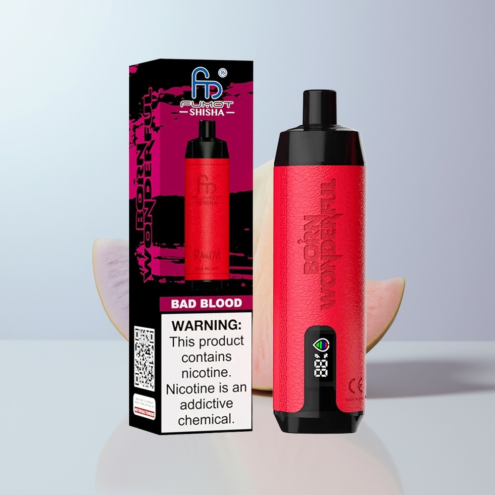 RandM Fumot Shisha 10000 Puffs Slecht Bloed LED Mesh Coil
